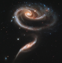 Space Rose is an image of a pair of interacting galaxies called Arp  was released to celebrate the st anniversary of the launch of the NASAESA Hubble Space Telescope 