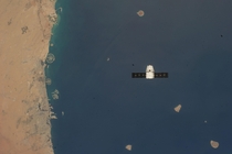 SpaceX CRS- Dragon flies beneath the ISS over the Dubai Coastline 