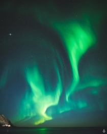 Spectacular aurora seen from Senja Norway 