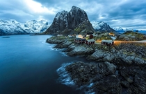 Splendid Village Hamny a small fishing village in the municipality of Moskenes in Nordland county Norway 