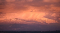 Spokane Washington USA -- Mt Spokane at Sunset 