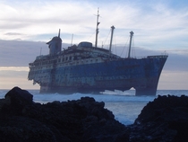 SS American Star on the shore of Fuerteventura