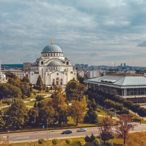 St Savas and the National Library Belgrade Serbia