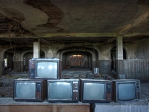 Stacked TVs Frozen in Time at the Abandoned Buck Hills Falls Hotel in Pennsylvania Built  - Abandoned 