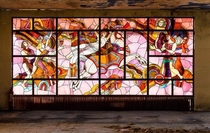Stained Glass Window in an Abandoned Soviet Cultural Center 