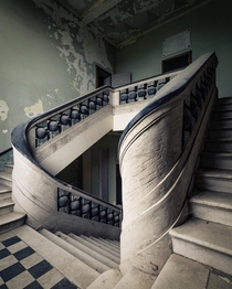 Stairs in an abandoned orphanage Italy 