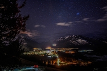 Starry Night Sky over Banff AB Canada 