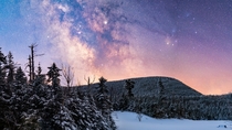Starry Winter Wonderland this morning in New Hampshire Doesnt Look Like Spring Yet 