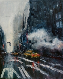 Steam In NY My oil painting x inches