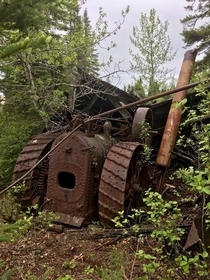 Steam Powered Tractor at an Abandoned Gold Mine in Northern Ontario