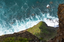 Steep cliff and turquoise water in Madeira 