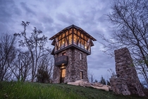 Stone Observatory Tower converted to a home by Pfeffer Torode Architecture 