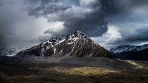 Storm Brewing over Tasman Glacier and Novara Peak New Zealand 