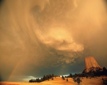 Storm over Devils Tower Wyoming  photo Peter Scott Barta
