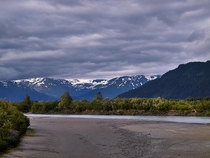 Storm over the Placer river Turnagain Arm AK  x  