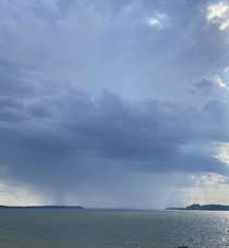 Storm over the Potomac river yesterday
