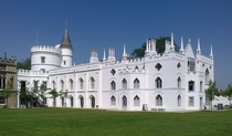 Strawberry Hill House - Twickenham London UK - Gothic Revival villa built by Horace Walpole in  with portions of the exterior designed by English architect James Essex