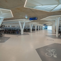 Strawinskylaan underground bicycle parking Amsterdam Netherlands