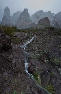 Stream Running Down the Superstition Mountains Arizona 