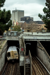 Subway train in Oakland CA 
