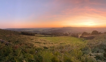 Summer Evening Sunset over Hope Valley Derbyshire UK 