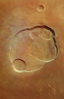 Summit of Olympus Mons on Mars 