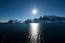 Sun Glistening on the Water in Antarctica 