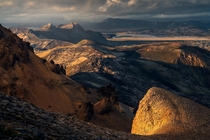 Sunbathed volcanic landscape in Iceland  IG holysht