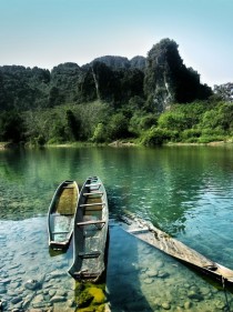 Sunken Boats on the Nam Song River 