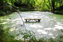 Sunken picnic table in Lake Lemon Indiana 