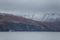 Sunken ship of the coast of Rum Island Hebrides Scotland