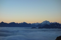 Sunrise above a sea of clouds Innsbruck Austria  fabdach