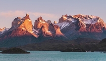 Sunrise at Torres del Paine Almost lost my camera that morning it was so windy 