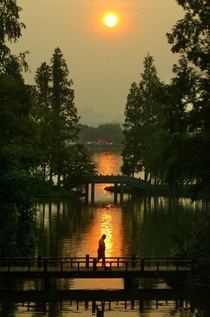 Sunrise at West Lake Hangzhou China 