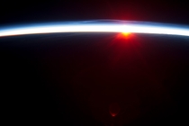 Sunrise from the ISS above Alaska on  