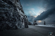 Sunrise In Iceland The beach of Reynisfjara and the walls of towering Reynisfjall are a true display of how bizarre and fascinating volcanic rocks formations can be writes photographer Lorenzo Riva 