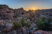 Sunrise in the Granite Dells AZ USA 