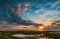 Sunrise in the middle of the Florida Everglades 