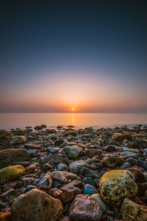 Sunrise on a rocky shore  Ain Sokhna Egypt   x 