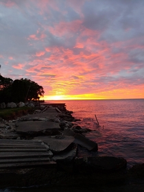 Sunrise on Lake Erie Newport Michigan 