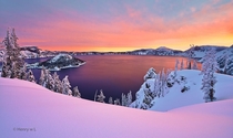 Sunrise over Crater Lake  by Henry Liu