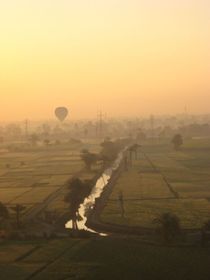Sunrise taken from a hot air balloon in Aswan Egypt 