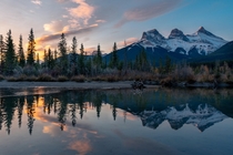 Sunrise with the Three Sisters  Three Sisters Banff Canada   X   OC pawel_migdal_