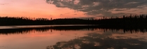 Sunset at Bear Lake Crooked River Provincial Park BC Canada 