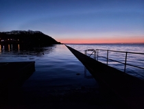 Sunset at Clevedon Marine Lake