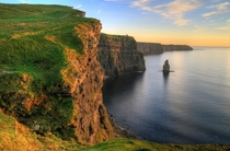 Sunset at Cliffs of Moher Ireland 