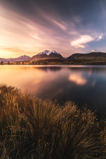 Sunset at Lake Clearwater New Zealand 