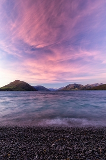 Sunset at Lake Coleridge Canterbury NZ 