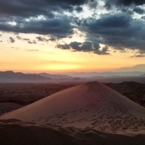 Sunset at the top of the Kelso Dunes - Mojave Desert 
