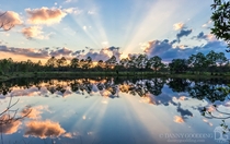 Sunset crepuscular rays in central Florida 